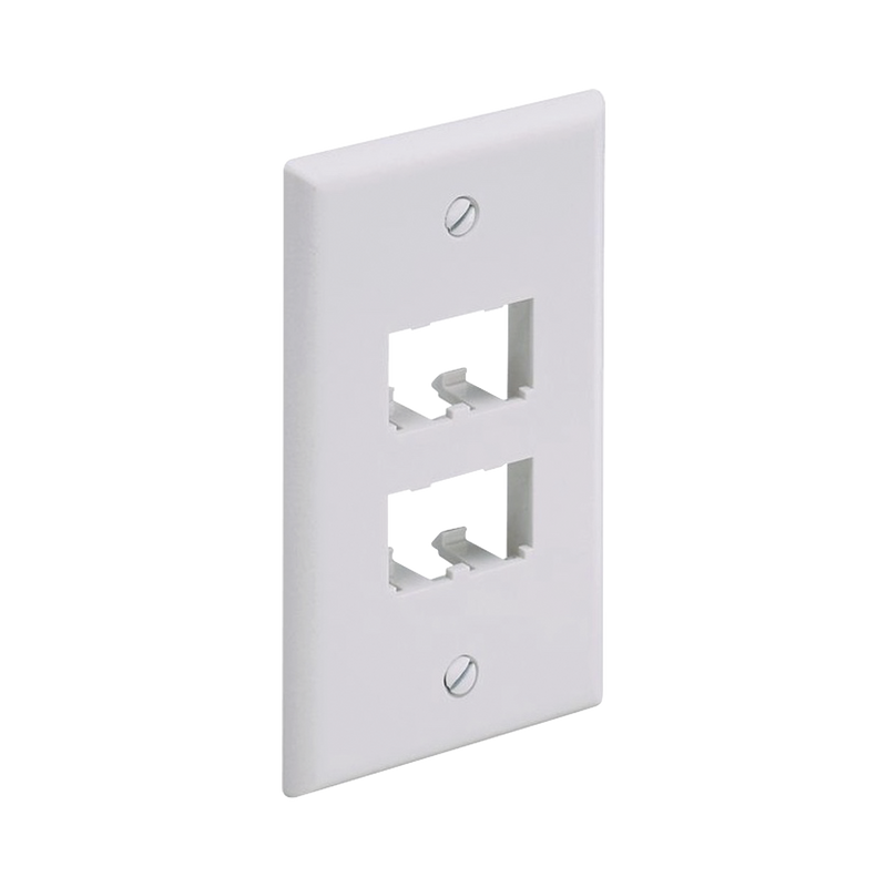 Placa de Pared Vertical Clásica Salida Para 4 Puertos Mini-Com Color Blanco - SILYMX