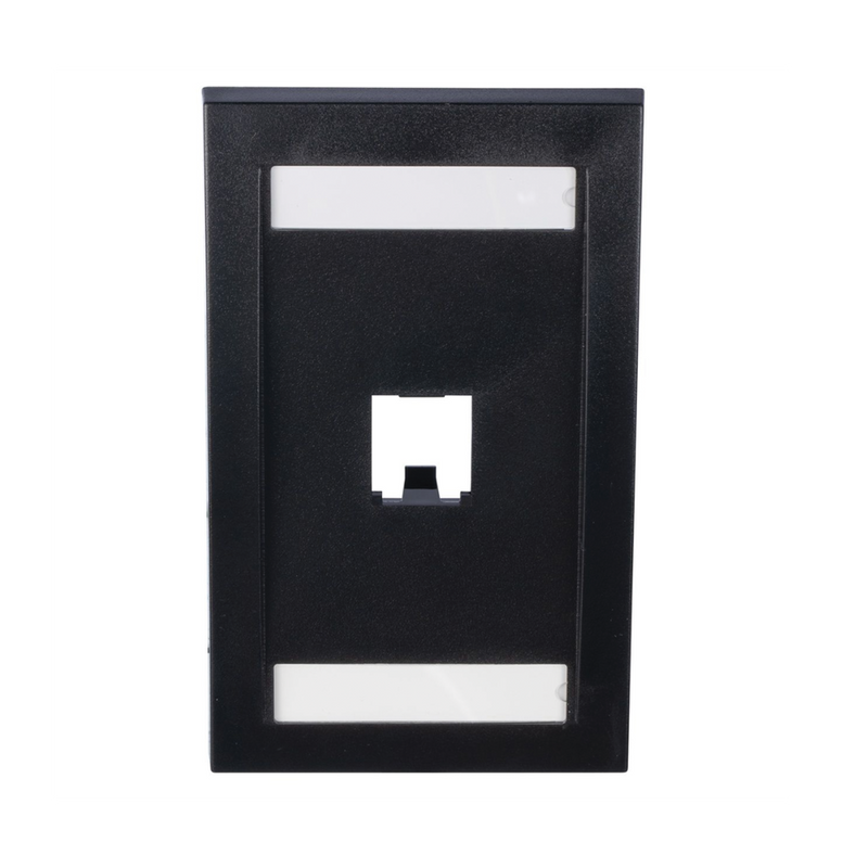 Placa De Pared Vertical Ejecutiva Salida De 1 Puerto Mini-Com Con Espacios Para Etiquetas Color Negro - SILYMX