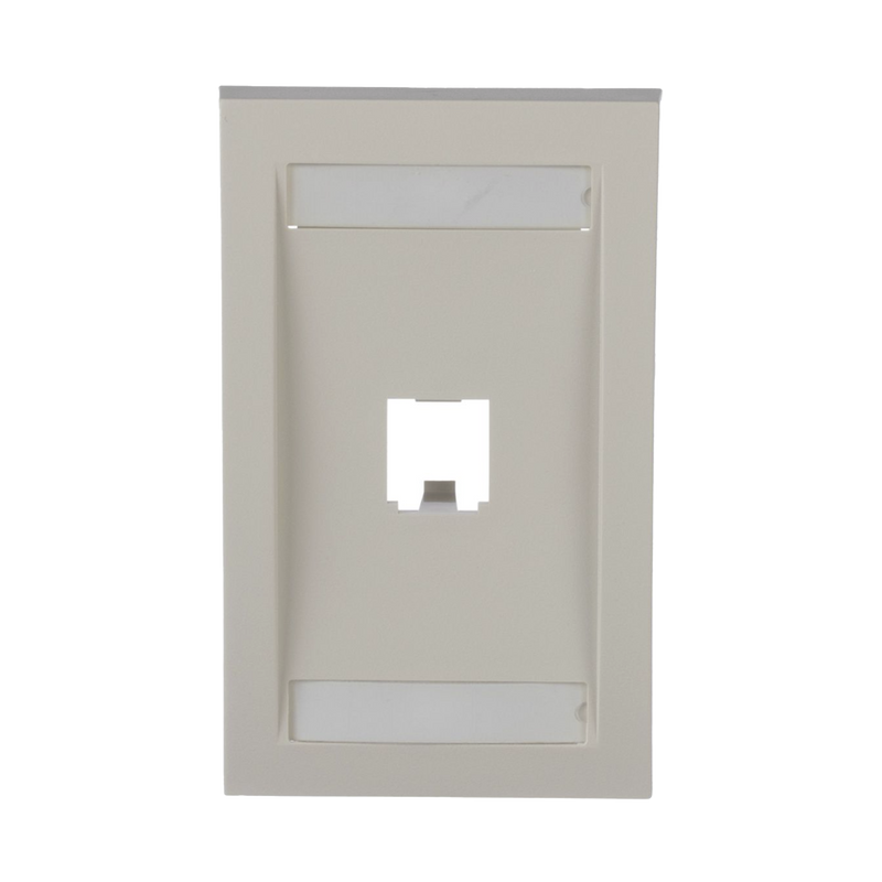 Placa De Pared Vertical Ejecutiva Salida Para 1 Puerto Mini-Com Con Espacios Para Etiquetas Color Blanco Mate - SILYMX