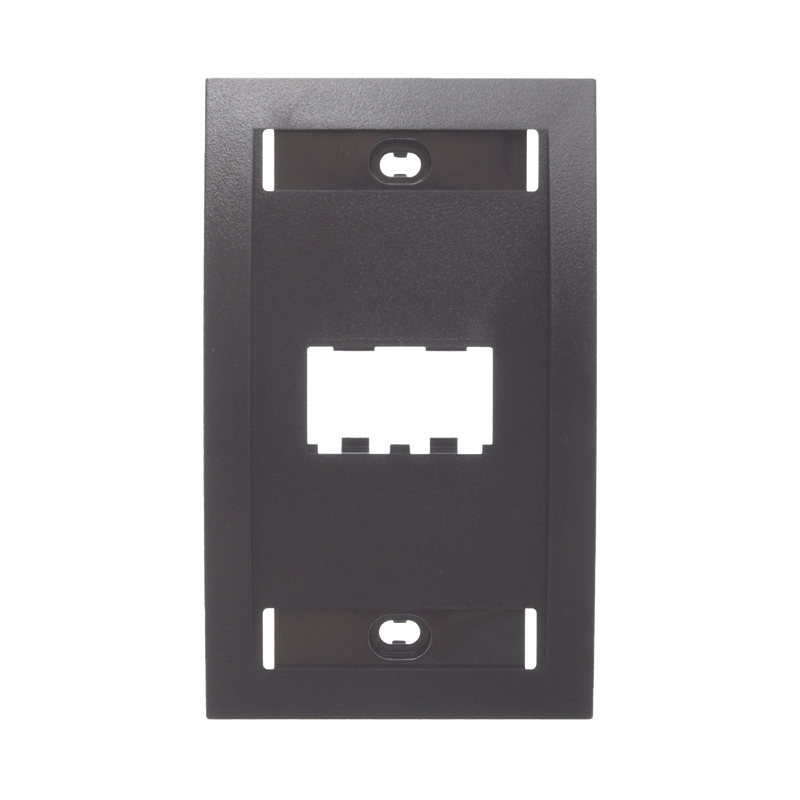 Placa De Pared Vertical Ejecutiva Salida De 2 Puertos Mini-Com Con Espacios Para Etiquetas Color Negro - SILYMX