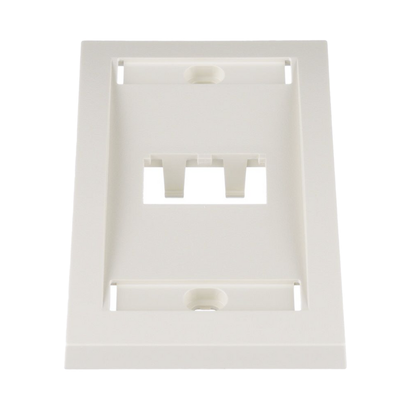 Placa De Pared Vertical Ejecutiva Salida Para 2 Puertos Mini-Com Con Espacios Para Etiquetas Color Blanco Mate - SILYMX