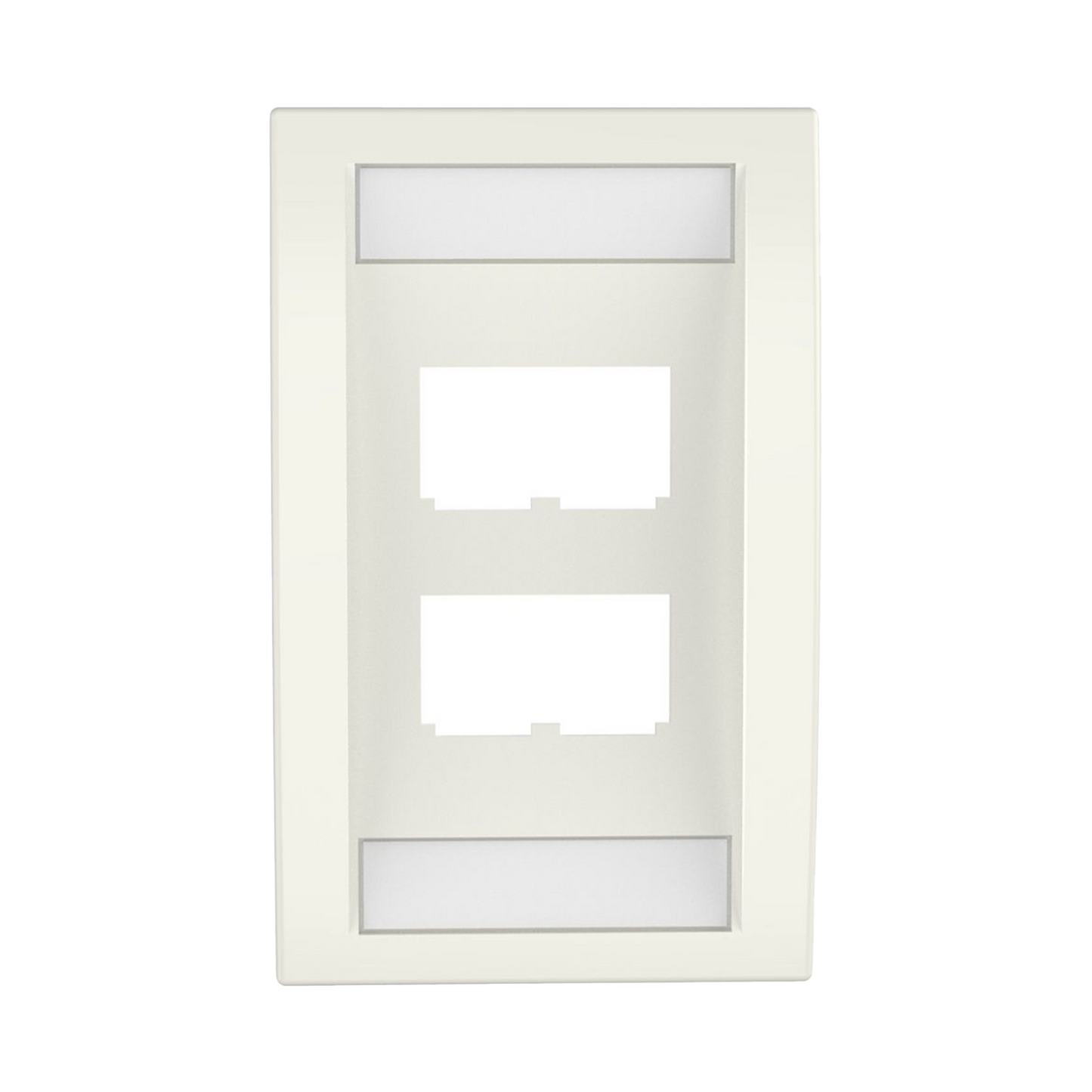 Placa De Pared Vertical Ejecutiva Salida Para 4 Puertos Mini-Com Con Espacios Para Etiquetas Color Blanco Mate - SILYMX