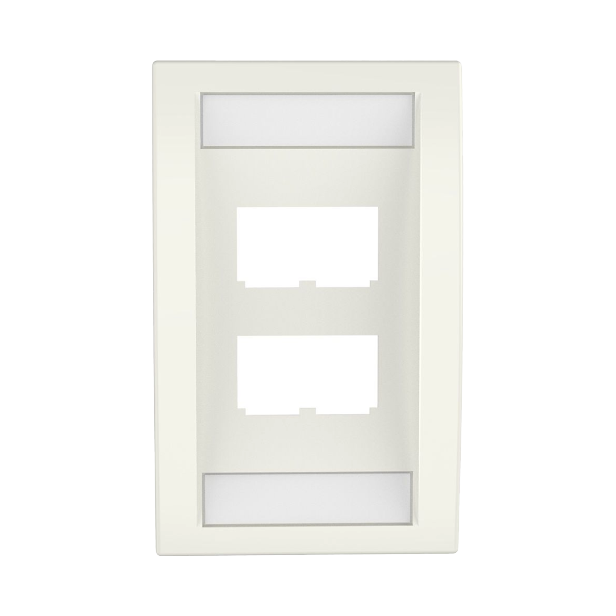 Placa De Pared Vertical Ejecutiva Salida Para 4 Puertos Mini-Com Con Espacios Para Etiquetas Color Blanco Mate - SILYMX