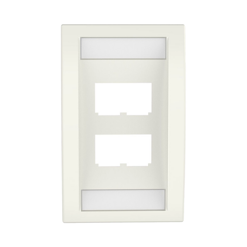 Placa De Pared Vertical Ejecutiva Salida Para 4 Puertos Mini-Com Con Espacios Para Etiquetas Color Blanco Mate - SILYMX