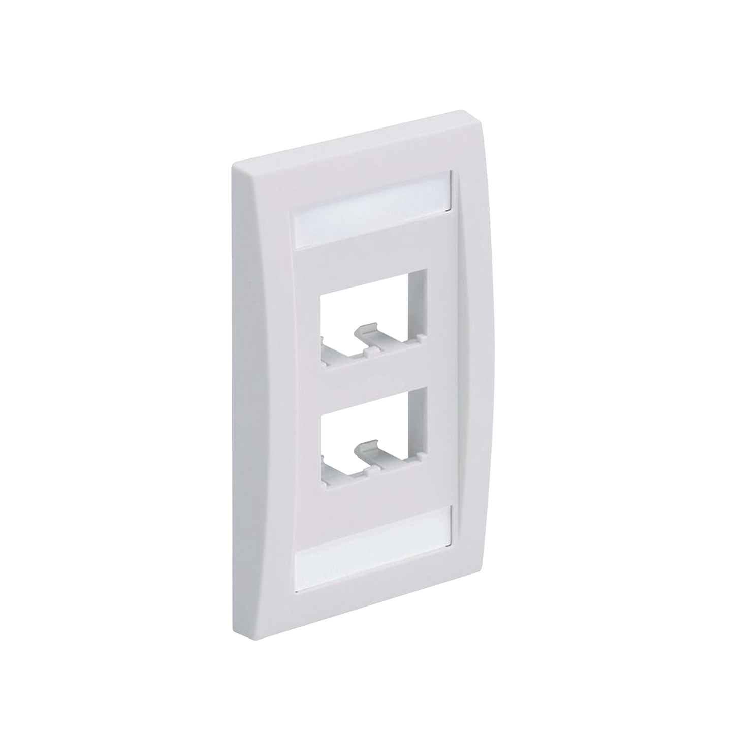 Placa De Pared Vertical Ejecutiva Salida Para 4 Puertos Mini-Com Con Espacios Para Etiquetas Color Blanco - SILYMX