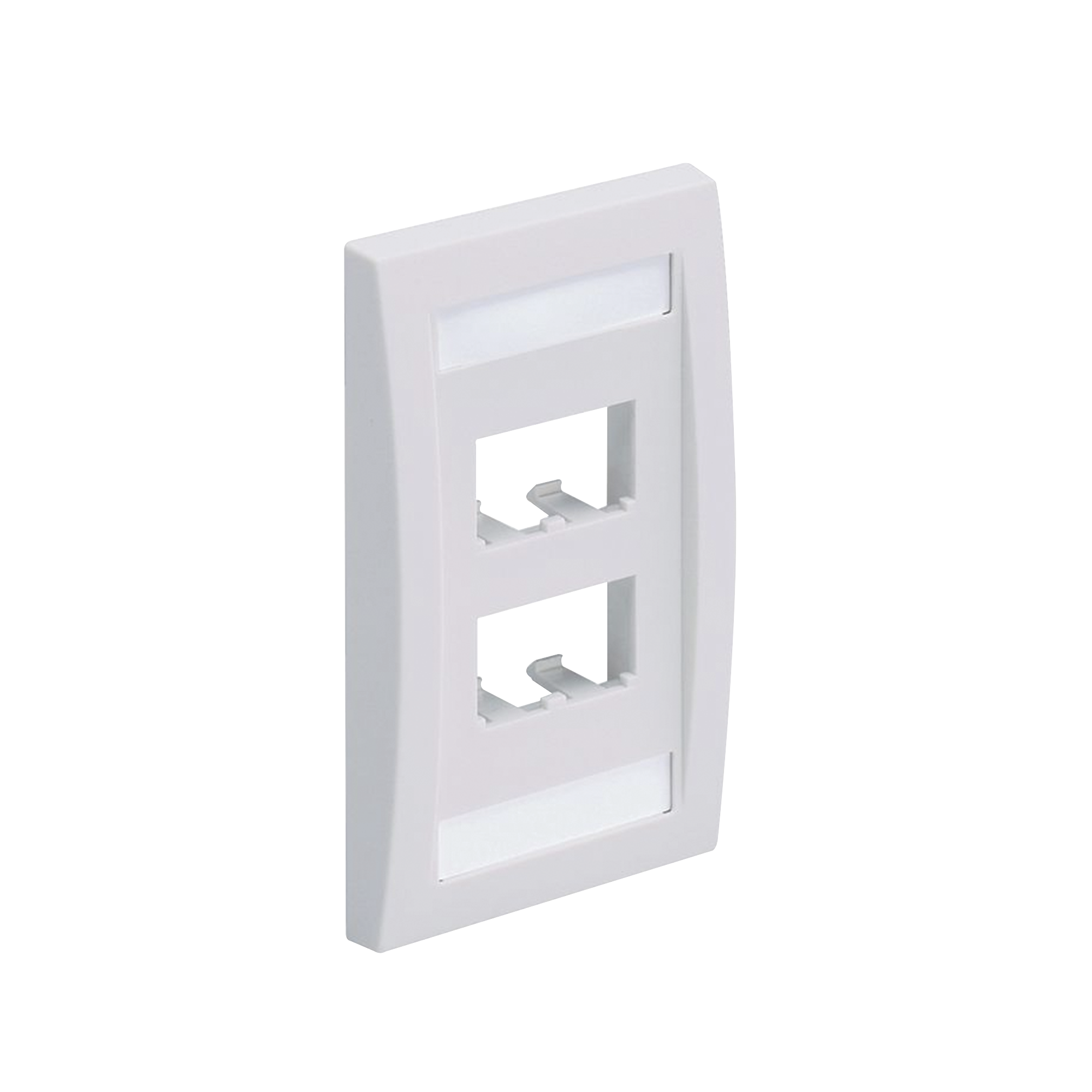 Placa De Pared Vertical Ejecutiva Salida Para 4 Puertos Mini-Com Con Espacios Para Etiquetas Color Blanco - SILYMX