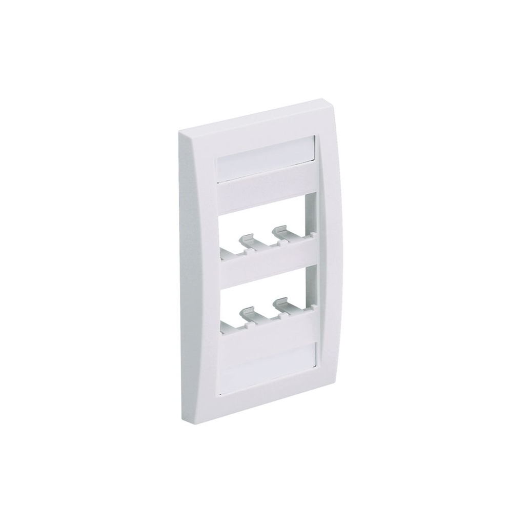 Placa De Pared Vertical Ejecutiva Salida Para 6 Puertos Mini-Com Con Espacios Para Etiquetas Color Blanco Mate - SILYMX