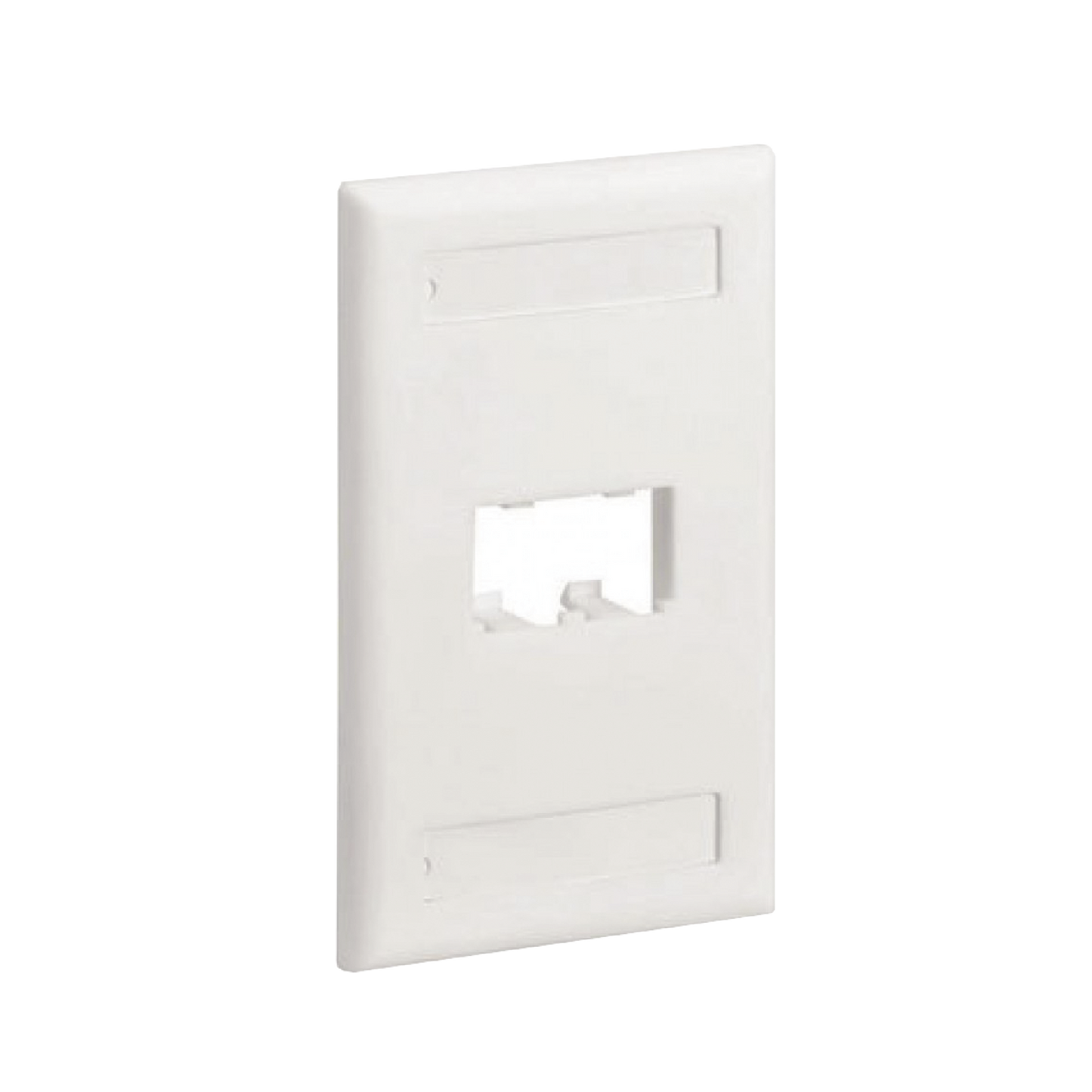 Placa De Pared Vertical Clásica Salida Para 2 Puertos Mini-Com Con Espacios Para Etiquetas Color Blanco - SILYMX