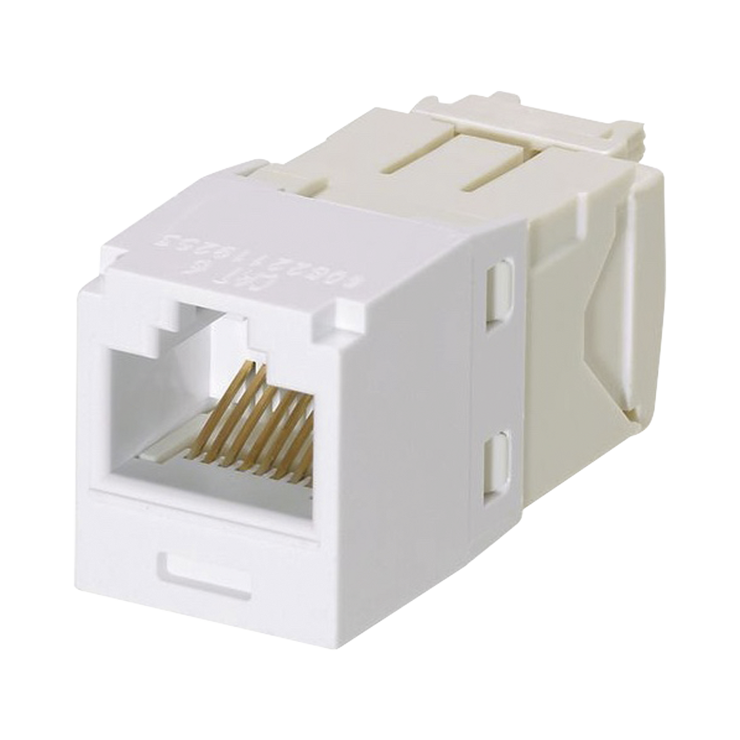 Conector Jack RJ45 Estilo TGMini-ComCategoría 6de 8 posiciones y 8 cablesColor Blanco - SILYMX