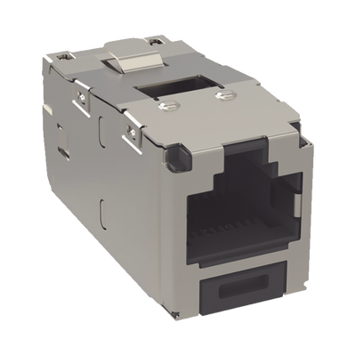Conector Jack RJ45 Blindado Estilo TG Mini-Com Categoría 6 de 8 posiciones y 8 cables Color Negro - SILYMX