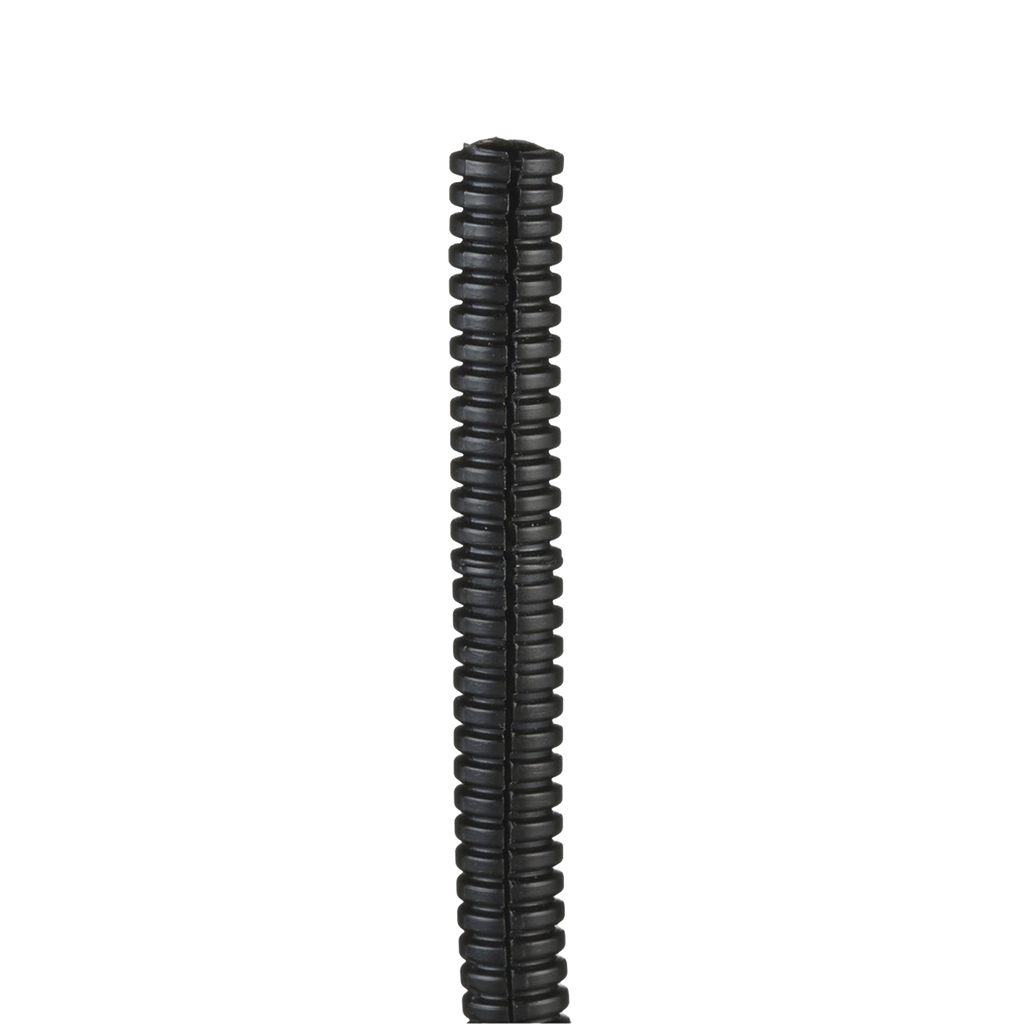 Tubo Corrugado Abierto Para Protección De Cables .38In (9.7 Mm) De Diámetro 30.5 M De Largo Color Negro