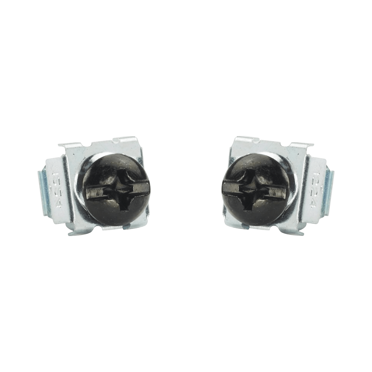 Kit De 100 Tornillos Y 100 Tuercas Enjauladas #12-24 Para Uso En Gabinetes O Racks Con Rieles Con Orificios Cuadrado - SILYMX