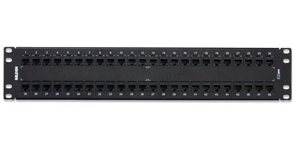 Panel de Parcheo Belden Cat5e de 48 Puertos RJ-45 2U Negro - SILYMX