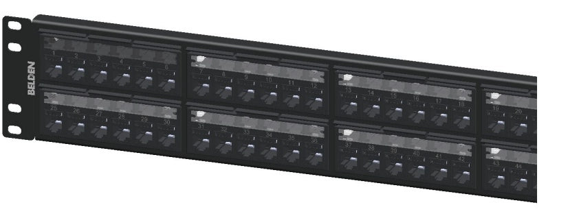Belden Panel de Parcheo 10GX REVConnect Cat6a 48x RJ-45 2U Negro RVAPPF2U48BK - SILYMX