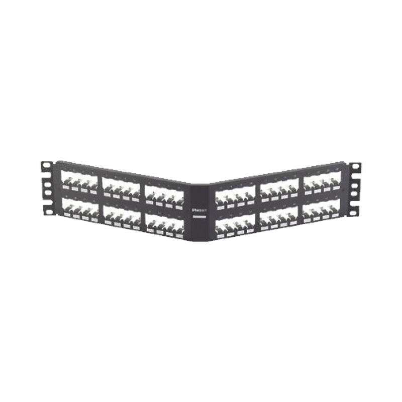Panel de Parcheo Modular Mini-Com (Sin Conectores) Angulado Totalmente Blindado de 48 puertos 2UR - SILYMX