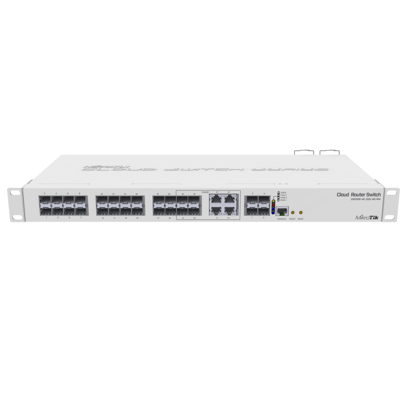 CRS328-24P-4S+RM - 24 port Gigabit Ethernet router/switch with four 10Gbps SFP+ - SILYMX
