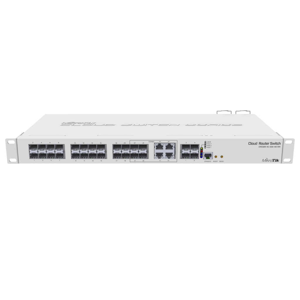 CRS328-24P-4S+RM - 24 port Gigabit Ethernet router/switch with four 10Gbps SFP+