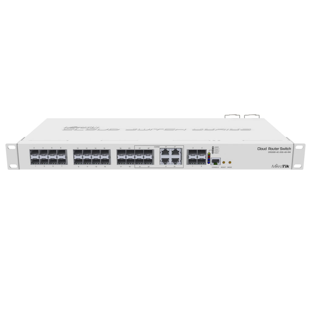 CRS328-24P-4S+RM - 24 port Gigabit Ethernet router/switch with four 10Gbps SFP+ - SILYMX