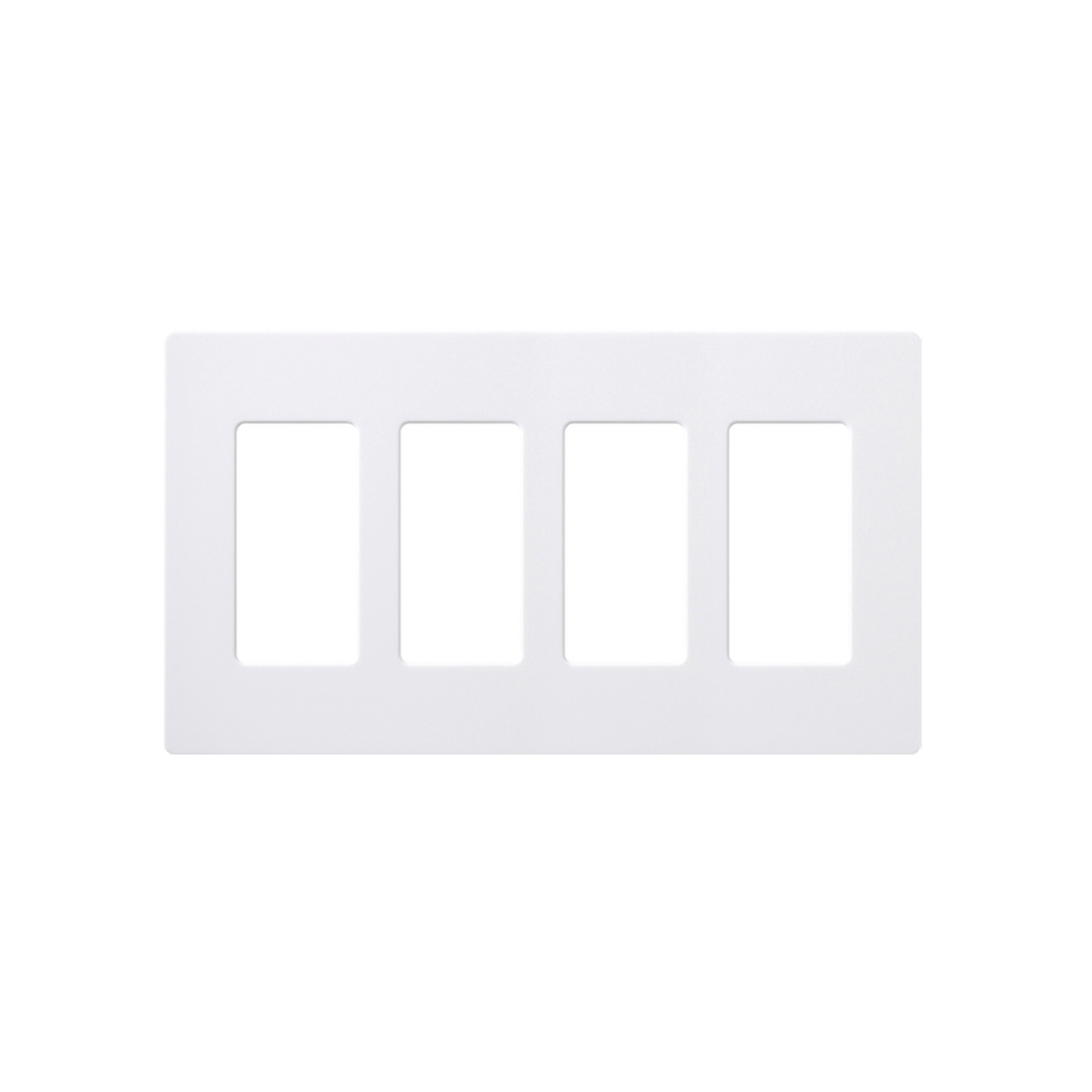 Placa de pared 4 espacios, color blanco, para atenuador (dimmer), switch ó control remoto PICO inalámbrico - SILYMX