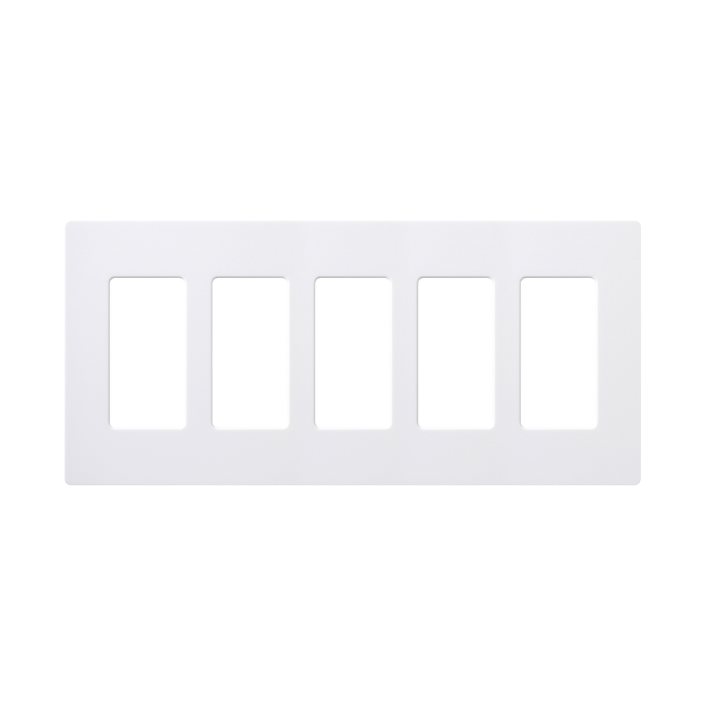Placa de pared 5 espacios, para atenuador (dimmer), switch ó control remoto PICO inalámbrico - SILYMX