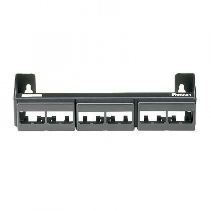 Panel de Parcheo Modular (Sin Conectores) de 12 Puertos Mini-Com Instalación en Pared con Montaje Incluido Color Negro - SILYMX
