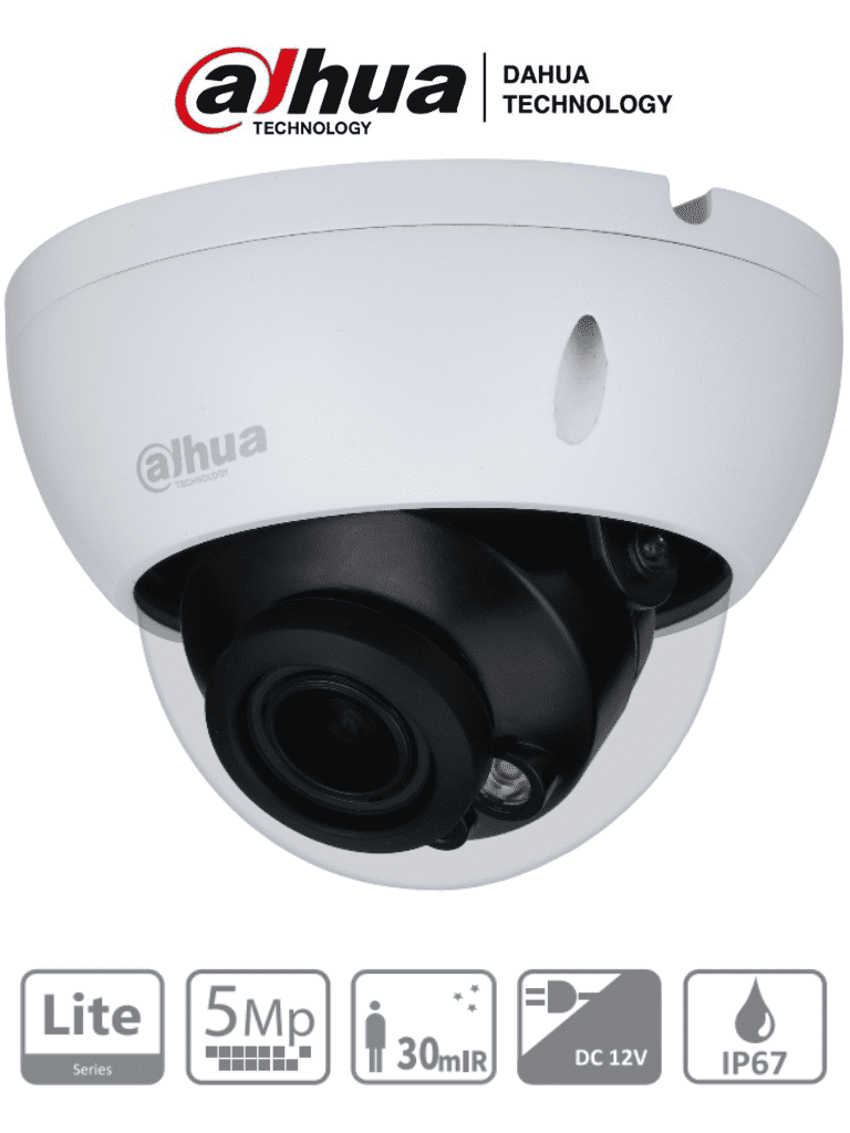 DAHUA HAC-HDBW1500R-Z - Camara Domo Antivandalica de 5 Megapixeles/ Lente Motorizado de 2.7-12mm/ Ir de 30 mts/ IP67/ IK10/ Soporta CVI/AHD/TVI y CBVS/ - SILYMX