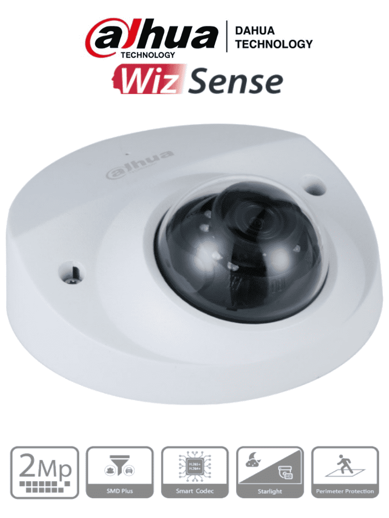 Cámara Ip Domo Antivandálica De 2Megapixeles 106 Grados De Apertura Micrófono Integrado Videoanalíticos Con Smd Plus Microsd Dahua Ipc-Hdbw3241F-As-M - SILYMX