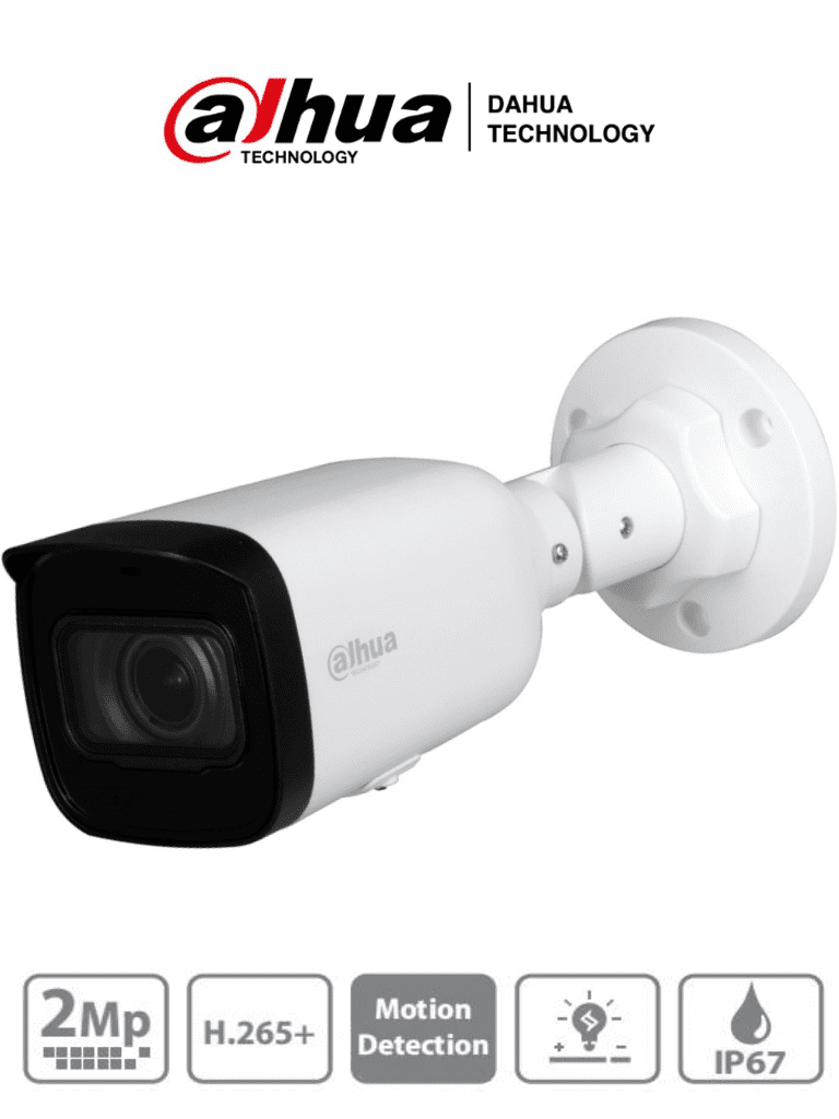 DAHUA IPC-HFW1230T1N-ZS - Camara IP Bullet de 2 Megapixeles/ Lente Motorizado de 2.8 a 12mm/ H.265+/ IR de 50 Mts/ IP67/ PoE/ Ranura para MicroSD/ DWDR/ 3D DR/ HLC/ BLC/ - SILYMX