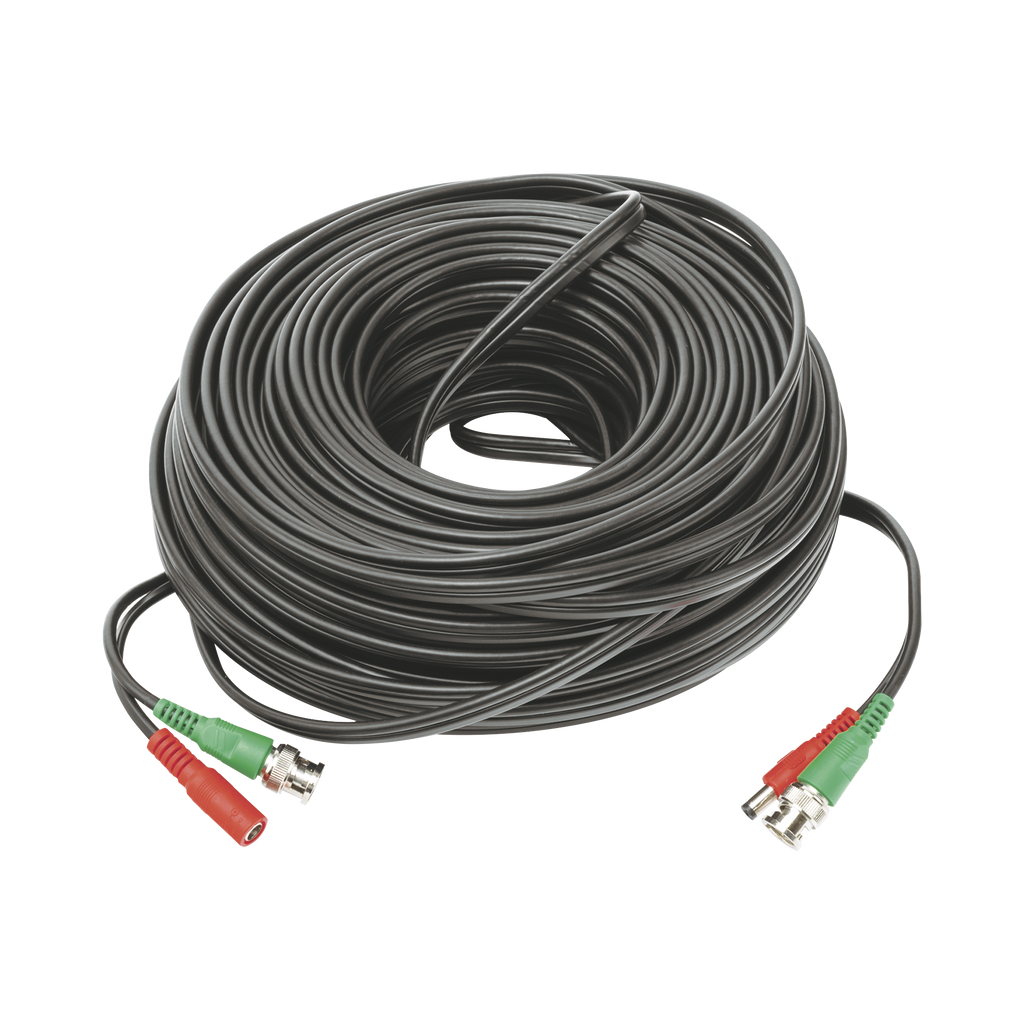 Cable Coaxial Armado de 50 Metros para Video y Energía / Optimizado para Cámaras 4K / Conector BNC (Video) y PLUG de Alimentación (Siamés) / Uso interior / Cable de Video 100% Cobre de Alta Pureza. - SILYMX