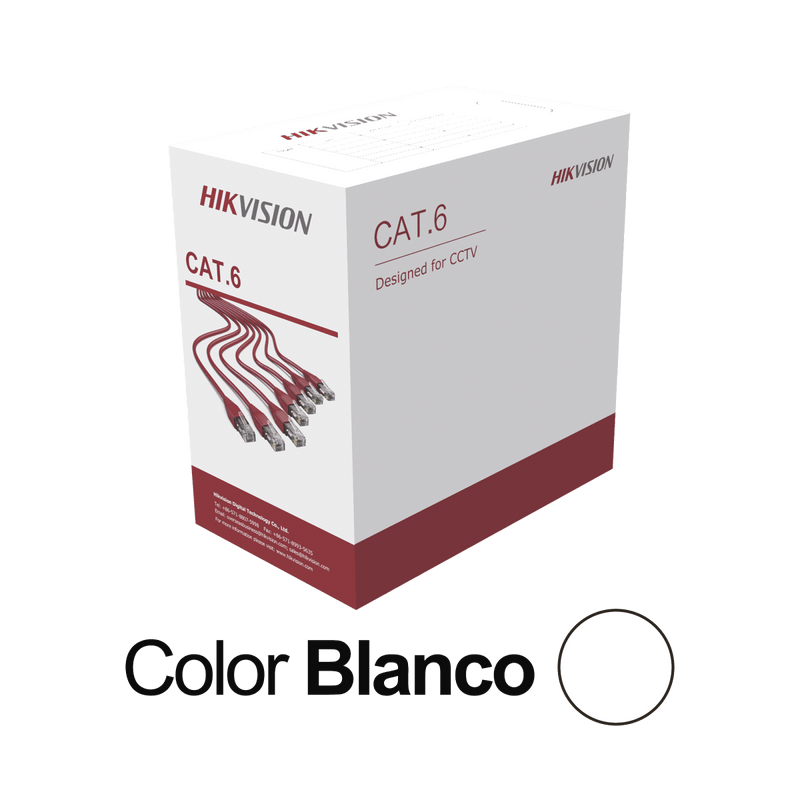 Bobina De Cable Utp 305 M. Cat6 (24 Awg) Color Blanco Pvc (Cm) Uso En Interior Cca Para Aplicaciones De Cctv Y Redes De Datos - SILYMX