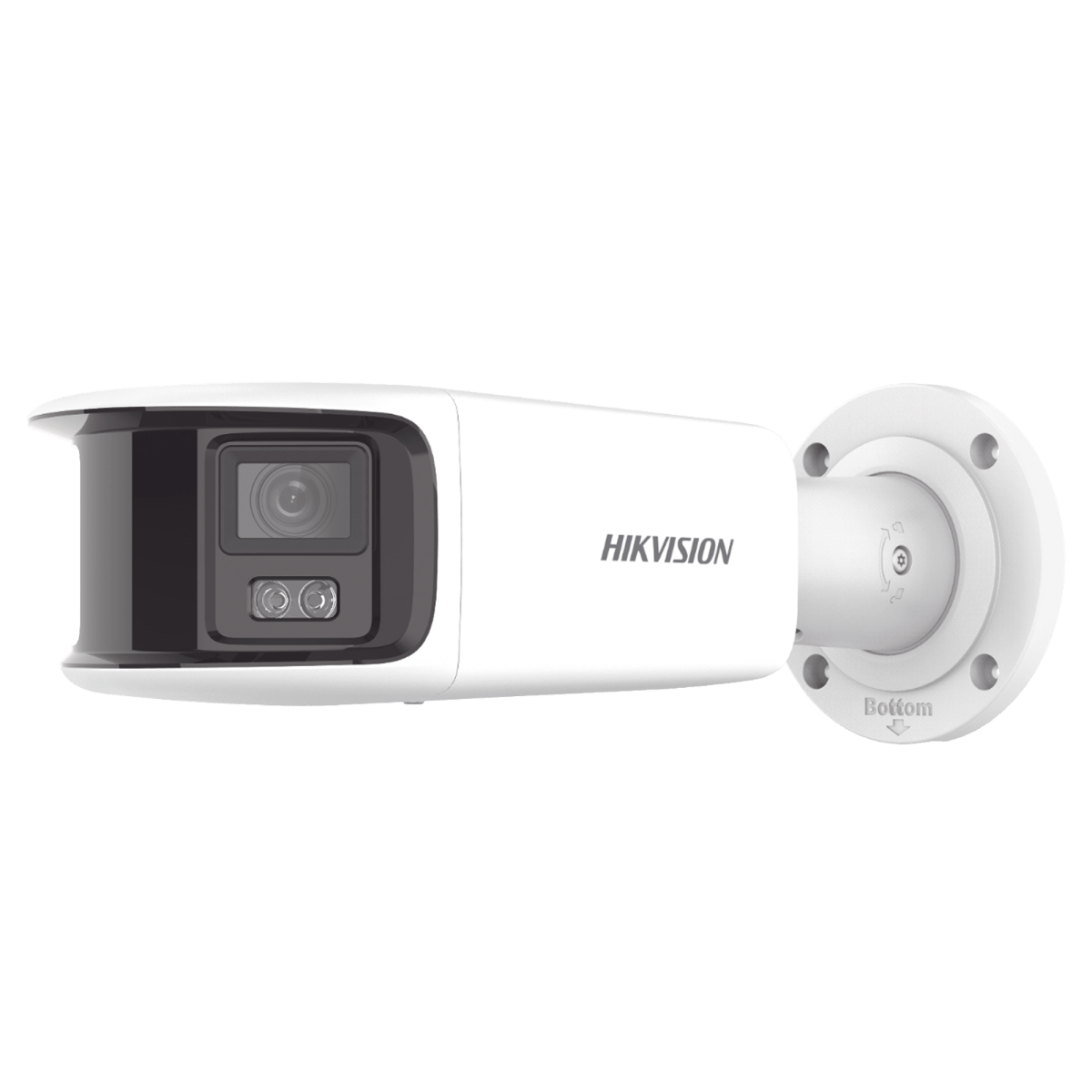 PROTECCIÓN ACTIVA Bala IP Panorámica 8 Megapixel 180° Lente 4 mm Imagen a Color 24/7 PoE WDR 130° IP67 ACUSENSE Protección Activa Luz Estroboscópica y Alarma Audible 40 mts Luz Blanca MicroSD DS-2CD3T87G2P-LSU/SL(C) - SILYMX