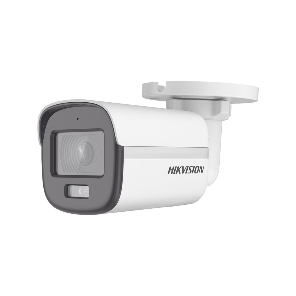 Cámara Bala Hikvision TURBOHD 3K (5MP) Lente 2.8 mm Micrófono Integrado Imagen a Color 24/7 Luz Blanca 20m Exterior IP67 DS-2CE10KF0T-FS - SILYMX