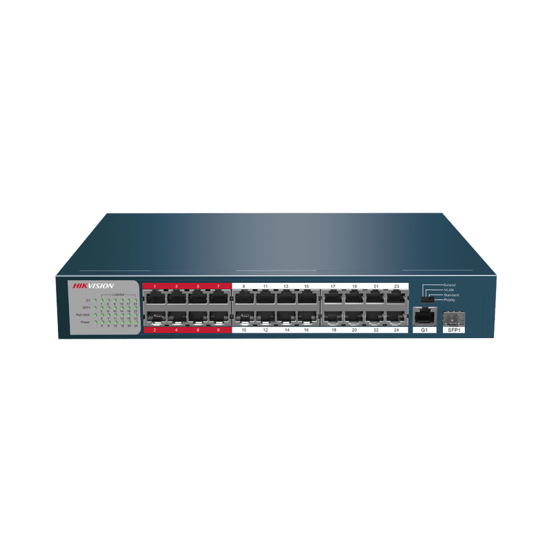 Switch Poe 250 Metros Larga Distancia / 24 Puertos 802.3 Af/At (30 W) 10/100 Mbps + 2 Puertos Gigabit + 2 Puertos Sfp - SILYMX