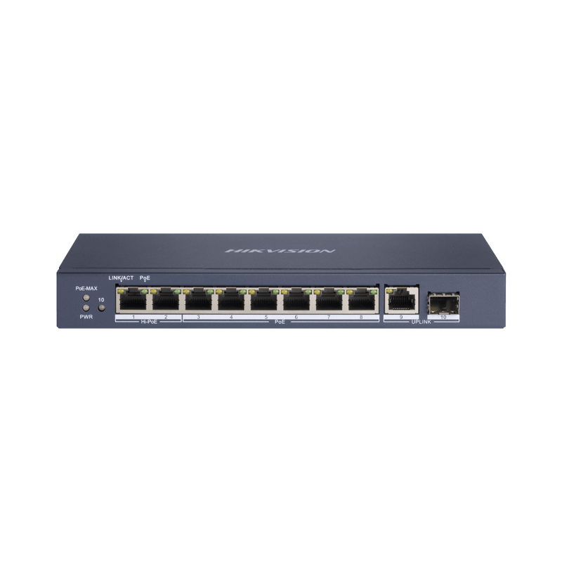 Switch Poe+ / 6 Puertos Poe+ / 2 Puertos Poe++ / Bt (90 W) / 1 Puerto Sfp / 1 Puerto Uplink Gigabit / 300 Mts Poe Larga Distancia - SILYMX