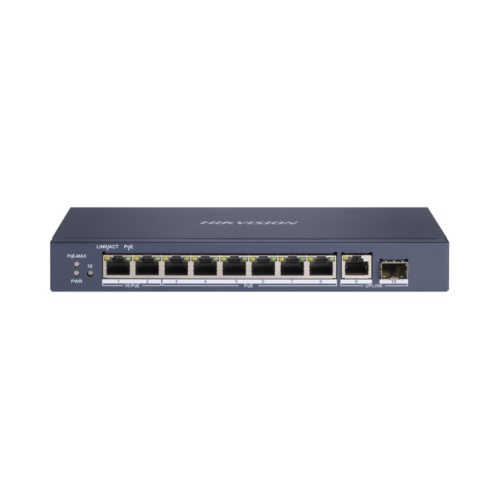 Switch Poe+ / 6 Puertos Poe+ / 2 Puertos Poe++ / Bt (90 W) / 1 Puerto Sfp / 1 Puerto Uplink Gigabit / 300 Mts Poe Larga Distancia - SILYMX