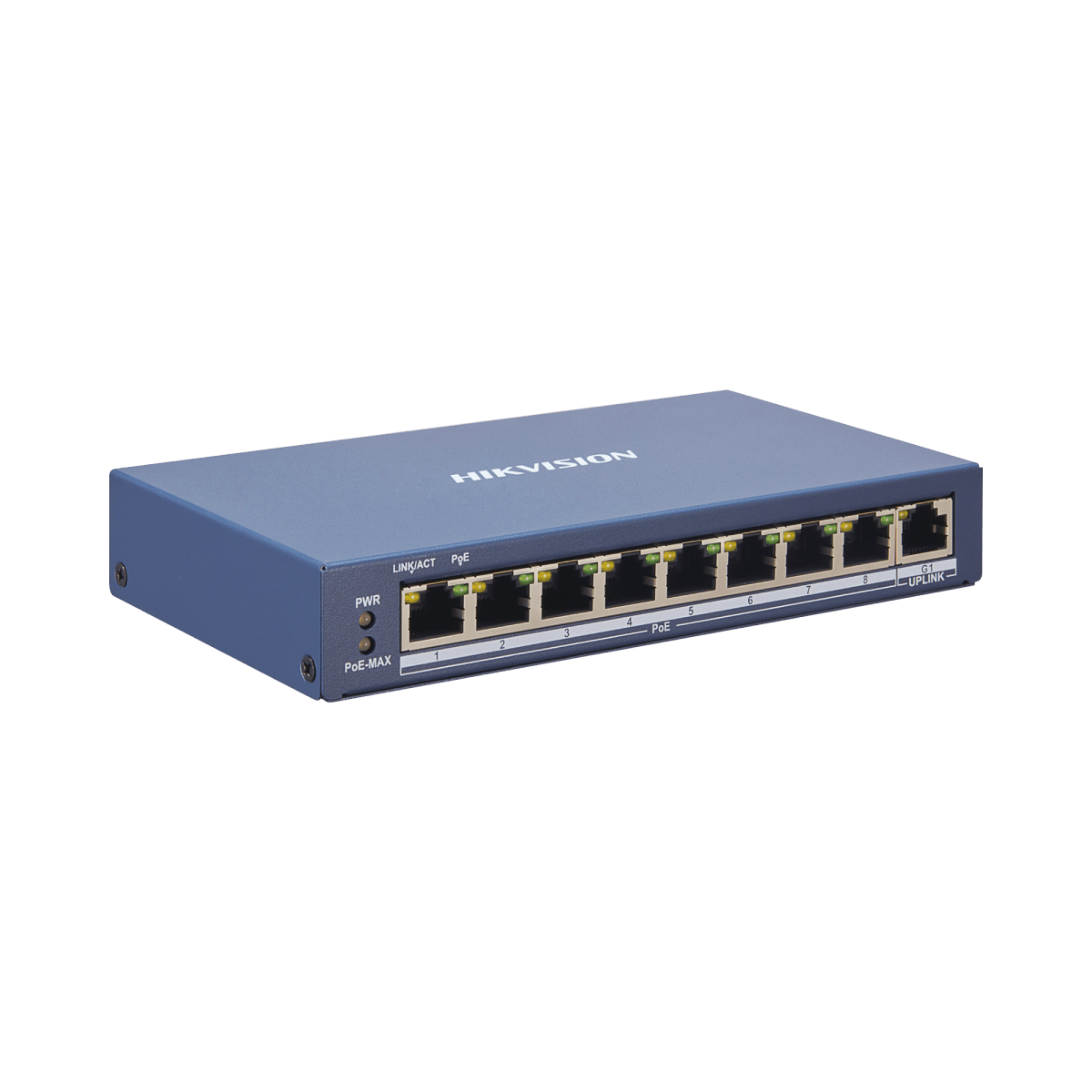Switch Monitoreable De 8 Puertos Poe+ (Hasta 250 M) 10/100 Mbps 1 Puerto Rj45 Uplink 110 Watts Conexión Remota Desde Hik-Proconnect - SILYMX