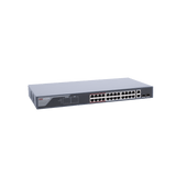 Switch Monitoreable De 24 Puertos Poe+ (Hasta 250 M) 10/100 Mbps 2 Puertos Rj45 + 2 Sfp (Combo) 370 Watts Conexión Remota Desde Hik-Proconnect - SILYMX