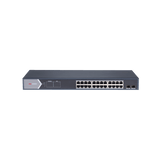 Switch Hikvision Gigabit PoE+ 24 puertos 10/100/1000 Mbps PoE+ 2 puertos SFP Configuración remota desde Hik-ProConnect PoE hasta 250 metros 370 W - SILYMX