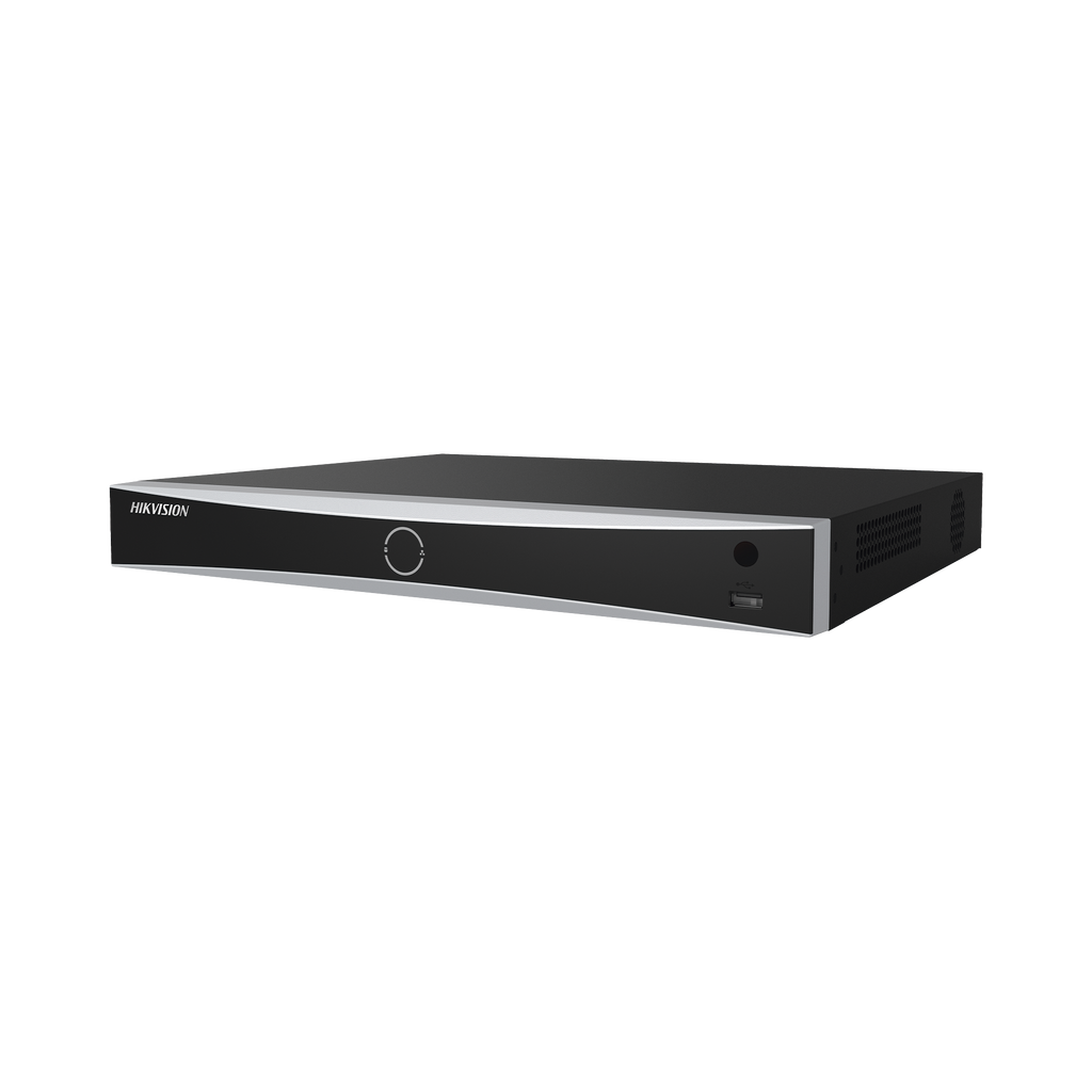 NVR 12 Megapixel (4K) / Reconocimiento Facial / 8 Canales IP / 8 Puertos PoE+ / 2 Bahías de Disco Duro / Switch PoE 300 mts Modo Extendido