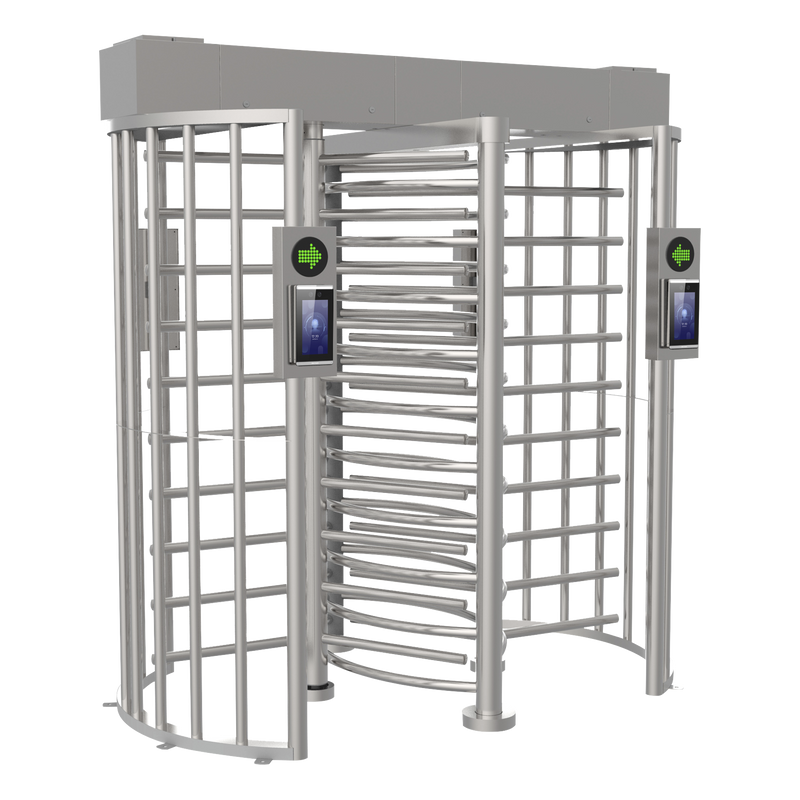 Torniquete DOBLE (2 Carriles) de Cuerpo Completo / Acero Inoxidable SUS304 / 30 Personas por Minuto / Interior y Exterior / Compatible con Reconocimiento Facial (Terminal no Incluida) - SILYMX