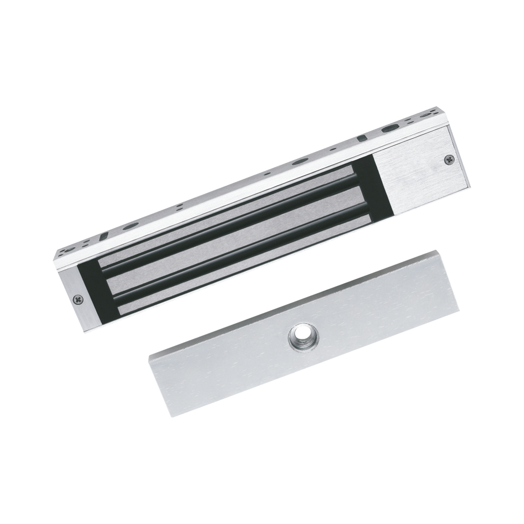 Chapa Magnética 280 Kg / Montaje en Puerta Normal o de Vidrio / Certificado CE / Para Uso en Interior / Indicador LED / Magnetismo Anti-residual