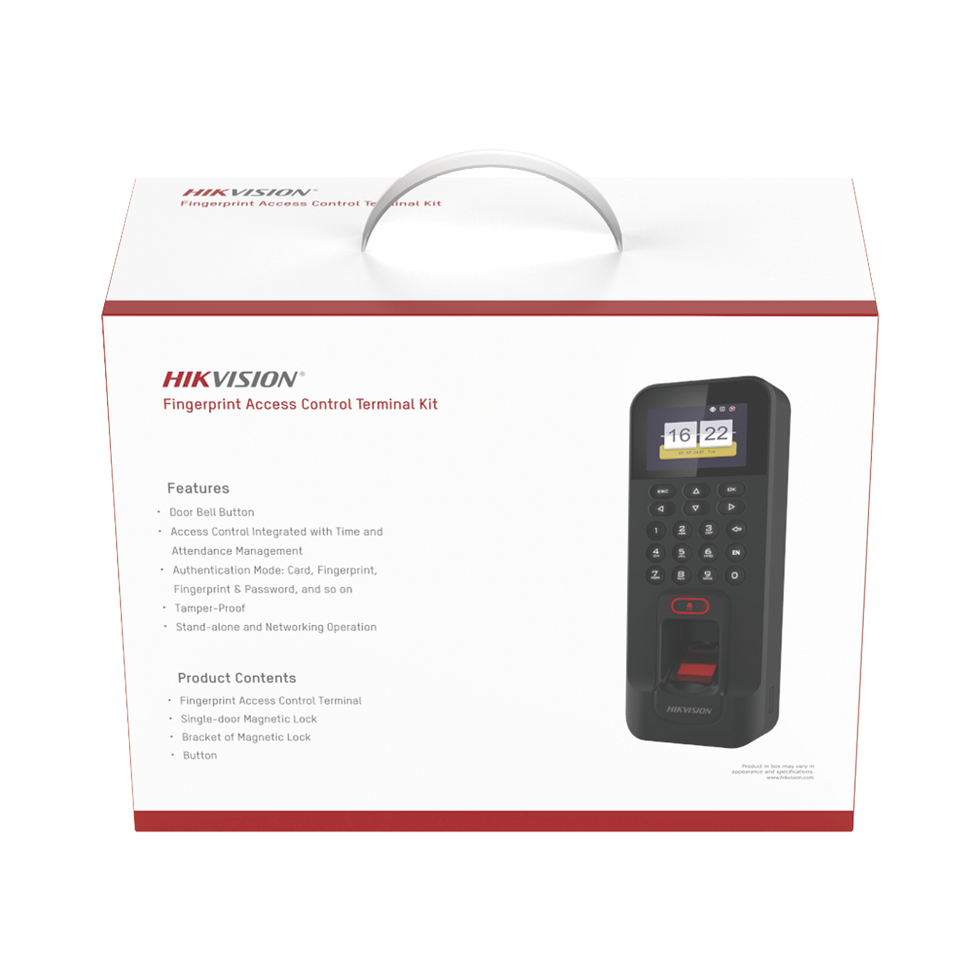 Kit de Control de Acceso TODO INCLUIDO con Lector de Huellas / Incluye Electroimán Botón de Salida y Montajes Z y L para imán (DS-K1T804) - SILYMX