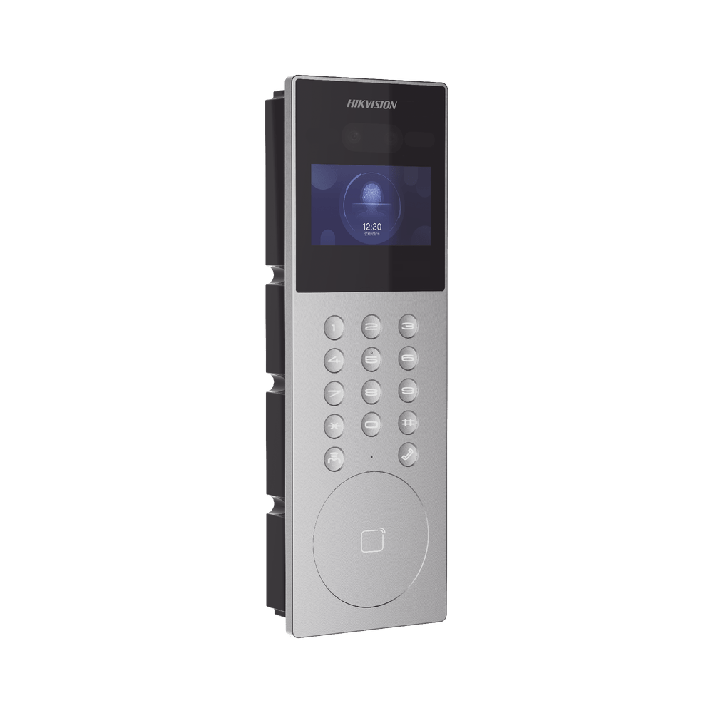 Videoportero IP Hikvision Multiapartamento con Reconocimiento Facial Llamada a App HikConnect IP65 Apertura por Rostro, Tarjeta o App - SILYMX