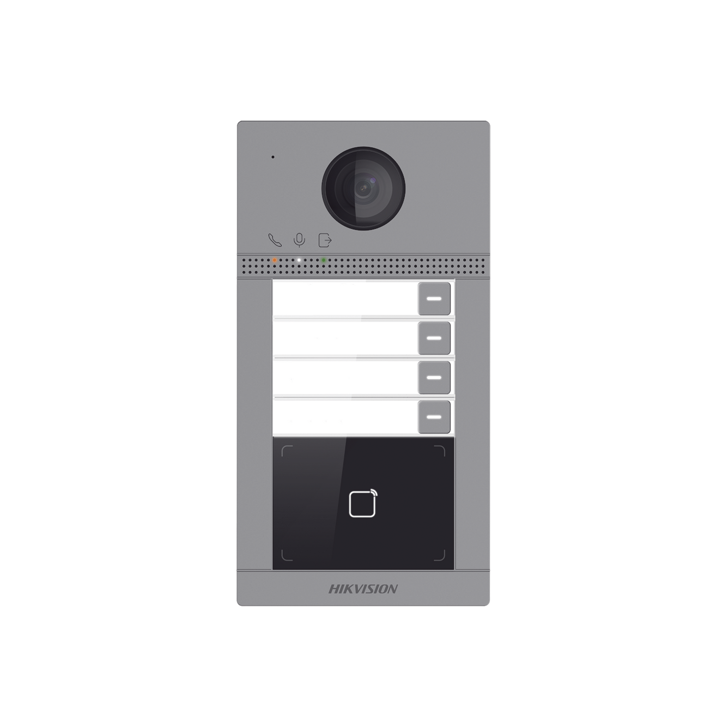Videoportero IP (IP65 + IK08) con Llamada y apertura desde APP Hik-Connect / Soporta 4 Departamentos / PoE Estandar / Interfaz WEB para configuración - SILYMX