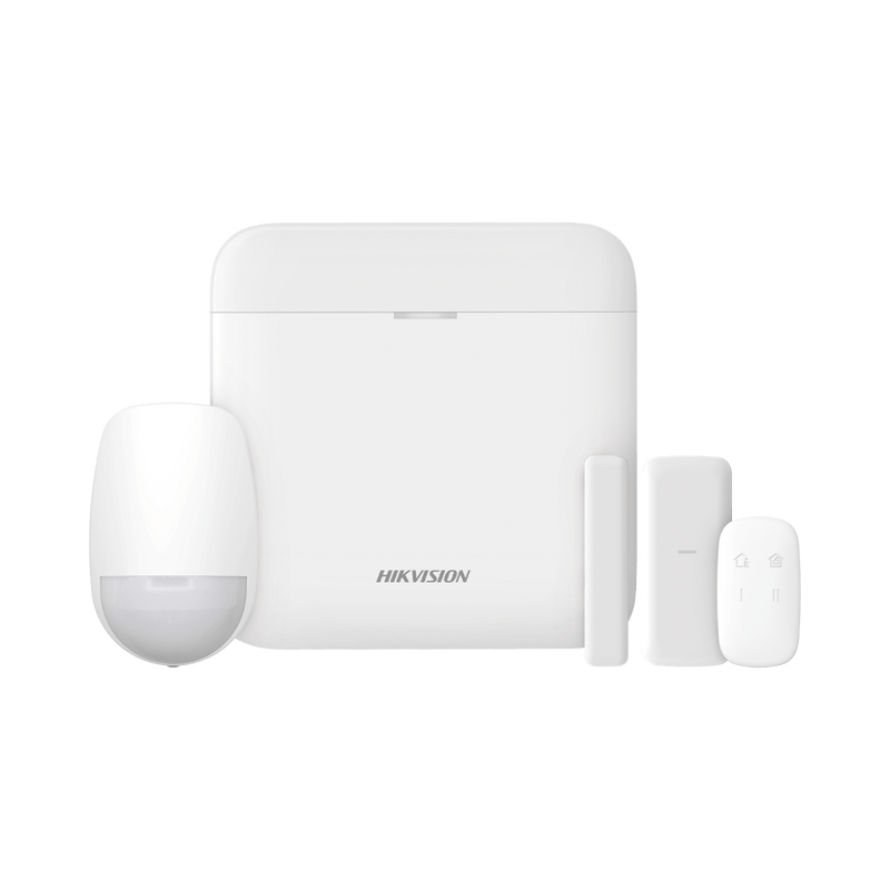 KIT de Alarma AX PRO / Incluye: 1 Hub con bateria de respaldo / 1 Sensor PIR / 1 Contacto Magnético slim / 1 Control Remoto / WiFi - SILYMX