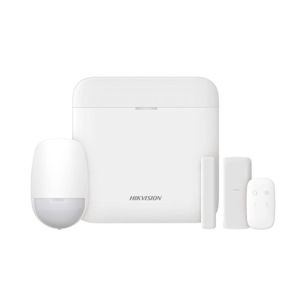 KIT de Alarma AX PRO / Incluye: 1 Hub con bateria de respaldo / 1 Sensor PIR / 1 Contacto Magnético slim / 1 Control Remoto / WiFi