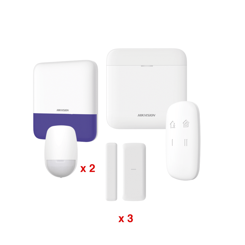 (AX PRO) KIT de Alarma AXP RO / Incluye: 1 Hub con bateria de respaldo / 2 Sensores PIR / 3 Contactos Magnéticos mini / 1 Control Remoto . . . - SILYMX