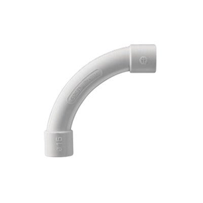 Curva de radio estrecho para tubería rígida, recomendado para cables de datos, PVC Auto-extinguible, de 20 mm - SILYMX