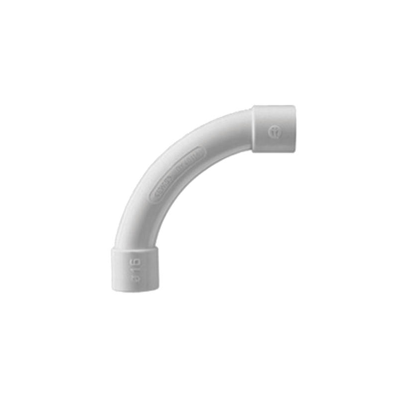 Curva de radio estrecho para tubería rígida, recomendado para cables de datos, PVC Auto-extinguible, de 40 mm - SILYMX