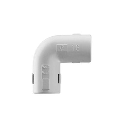 Unión en "L" (Codo) para tubería rígida, recomendado para cable eléctrico, PVC Auto-extinguible, de 16 mm - SILYMX